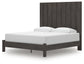 Fraluna King Panel Bed with Mirrored Dresser and Nightstand