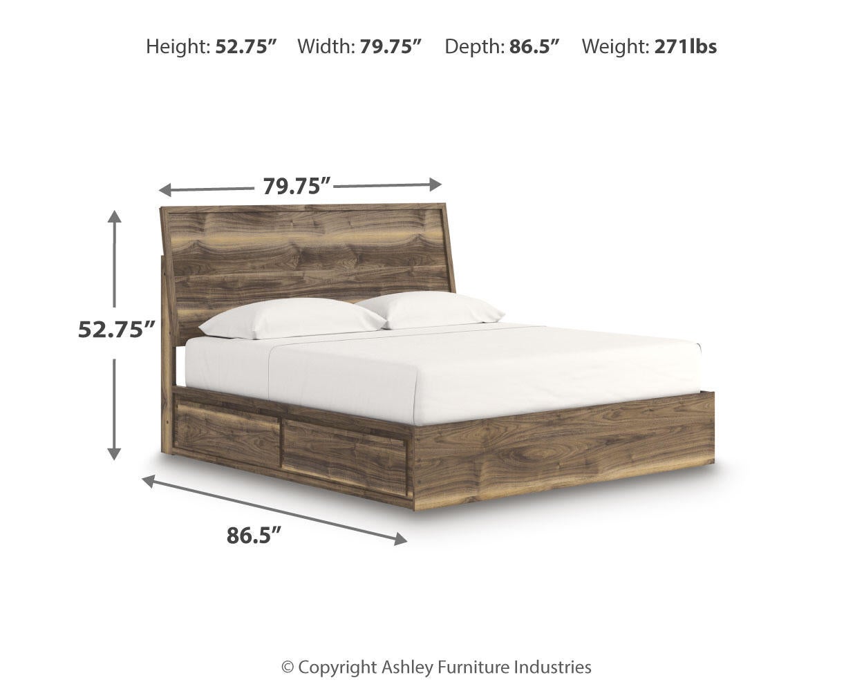 Chirason King Panel Bed with Storage