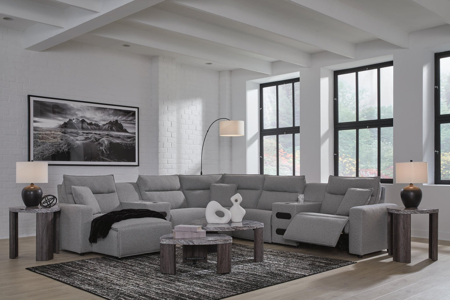 Modmax II 7-Piece Power Reclining Sectional with Chaise and Audio Consoles