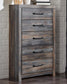 Drystan Queen Bookcase Headboard, Dresser, Mirror, Chest and Nightstand