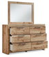 Hyanna Twin Panel Bed with Mirrored Dresser