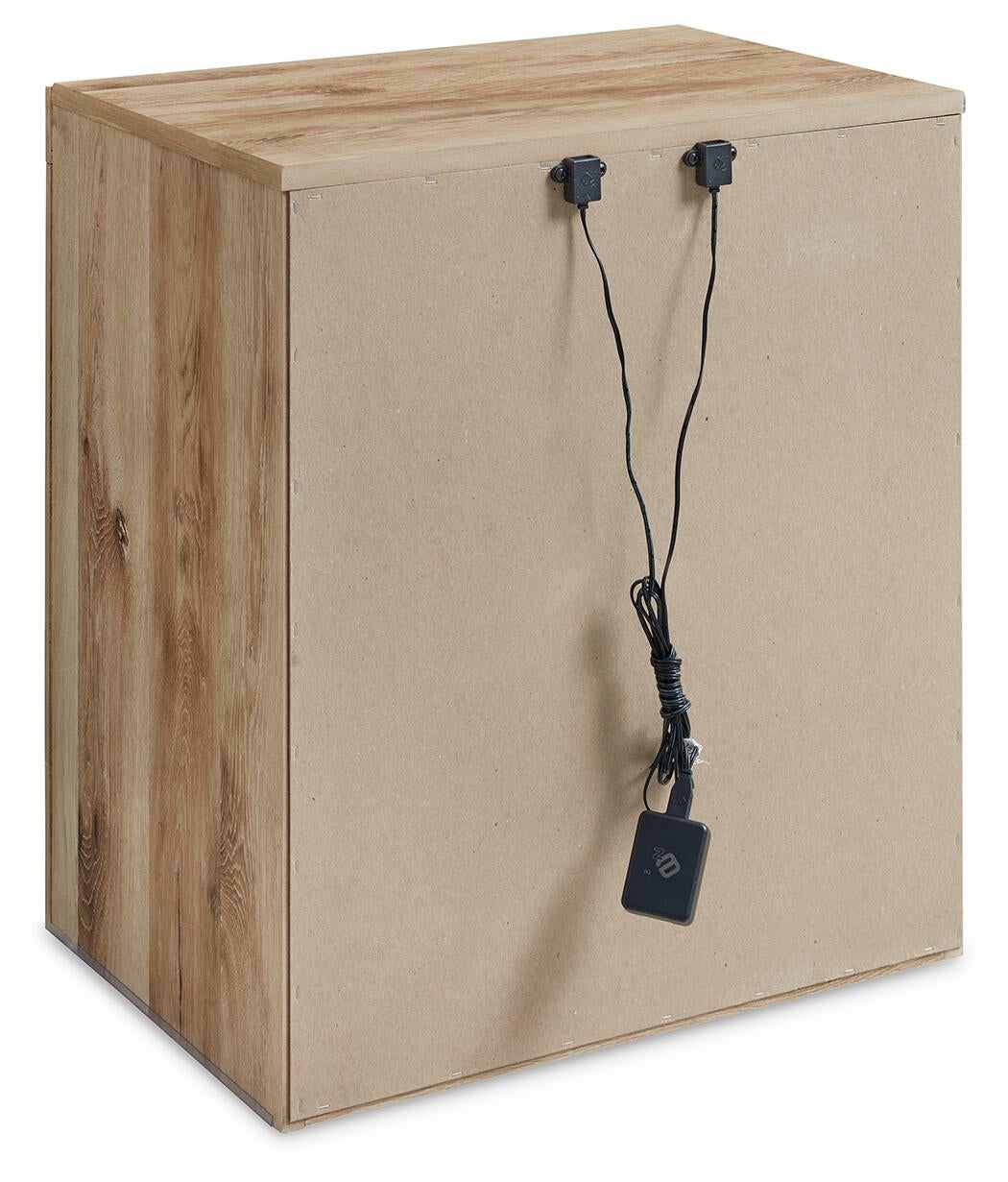 Hyanna Twin Panel Bed with 1 Side Storage, Dresser, Mirror, Chest and Nightstand