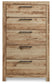 Hyanna Full Panel Bed with 2 Side Storage, Dresser, Mirror, Chest and Nightstand