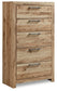 Hyanna Queen Panel Bed, Dresser, Mirror, Chest and Nightstand