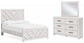 Cayboni Full Panel Bed with Mirrored Dresser
