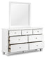 Fortman Queen Panel Bed with Mirrored Dresser, Chest and Nightstand