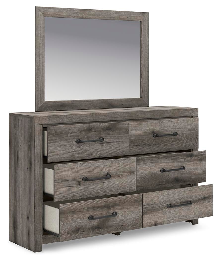 Graystorm Full Panel Storage Bed, Dresser, Mirror, Chest and Nightstand