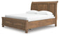 Feddinger California King Storage Sleigh Bed with Mirrored Dresser and Nightstand