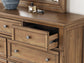 Feddinger California King Panel Bed with Mirrored Dresser, Chest and Nightstand