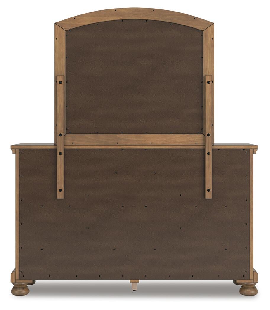 Feddinger King Panel Bed with Mirrored Dresser
