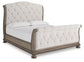 Ardenfield California King Upholstered Sleigh Bed, Dresser, Mirror and Nightstand