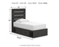Hollivern Twin Panel Bed with Storage, Dresser and Mirror