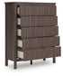 Pamytta King Upholstered Panel Platform Bed, Dresser, Mirror, Chest and Nightstand