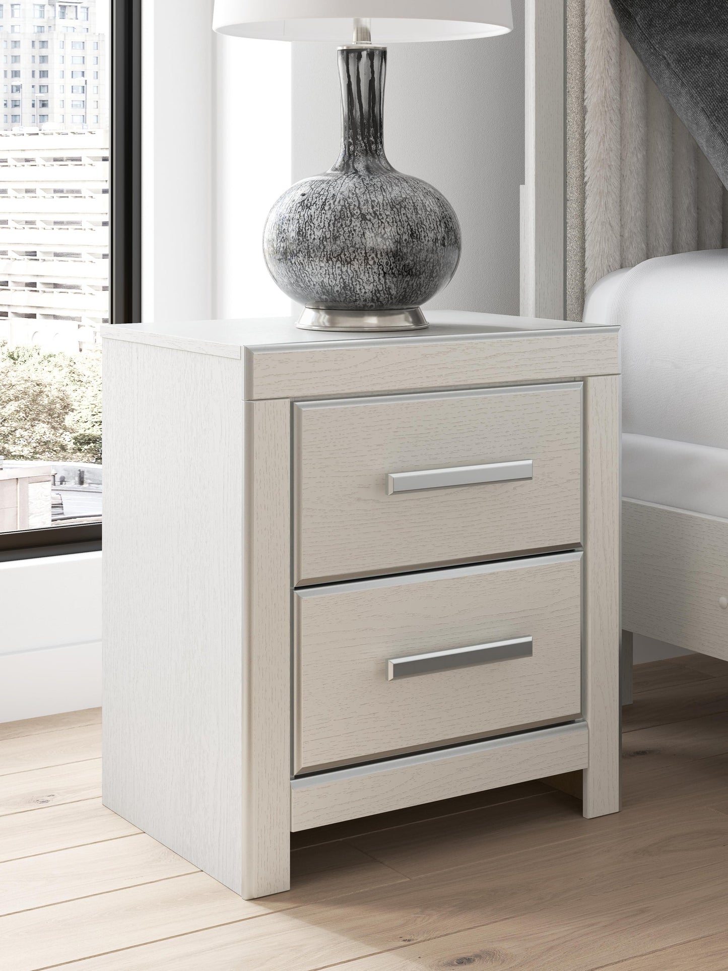 Zuraleus King Upholstered Panel Bed, Dresser, Mirror, Chest and Nightstand