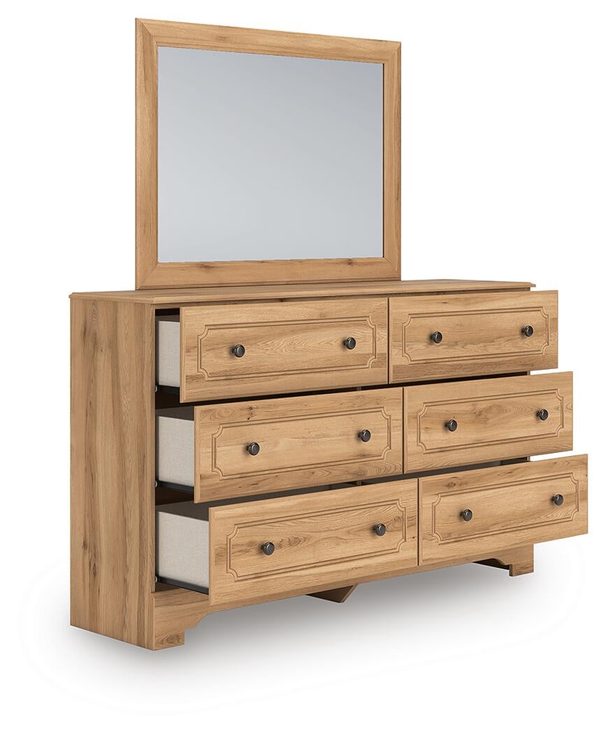 Aleaport Queen Panel Bed with Mirrored Dresser