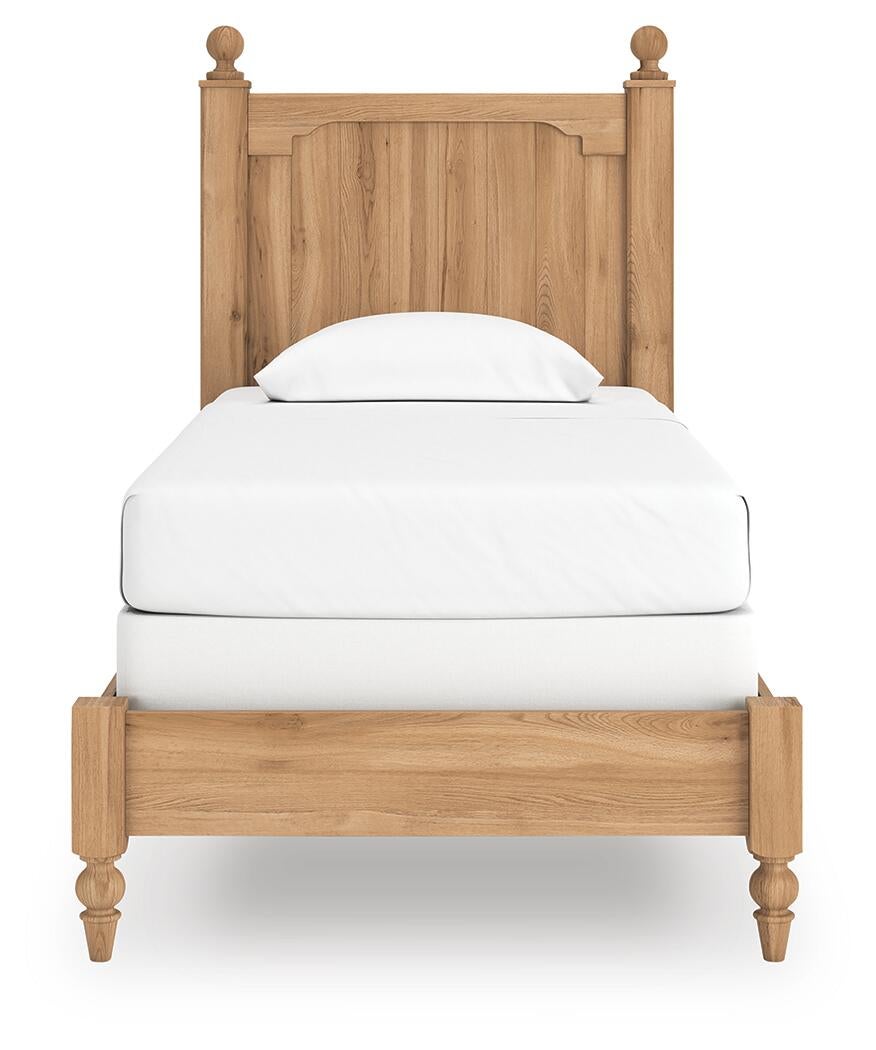 Aleaport Twin Panel Bed with Mirrored Dresser and Nightstand