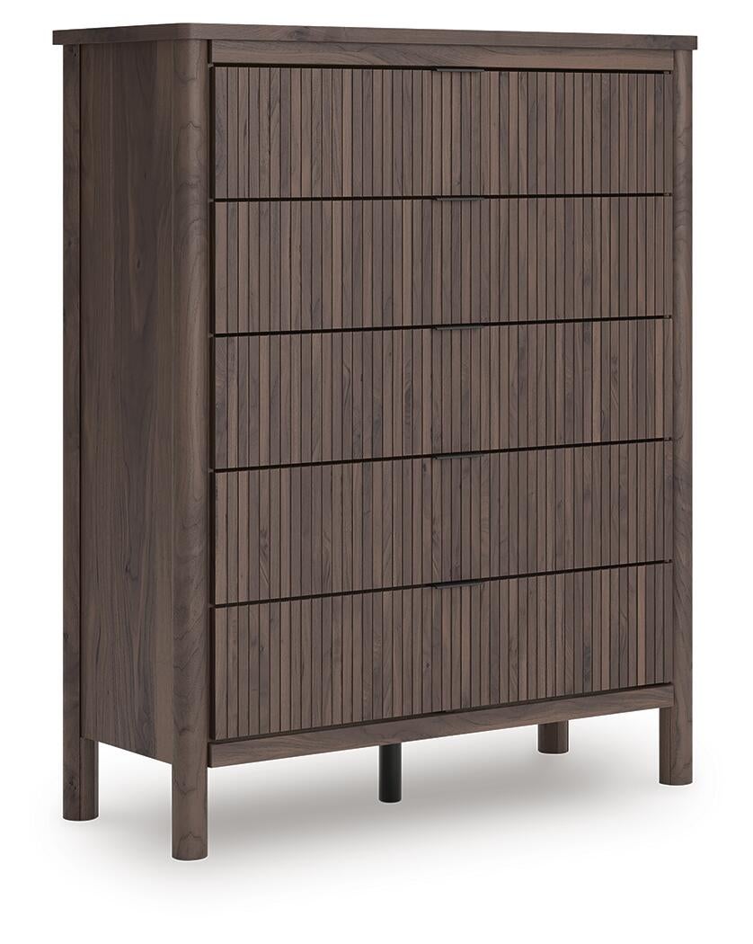 Pamytta Full Panel Platform Bed, Dresser, Mirror, Chest and Nightstand