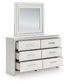 Zuraleus King Upholstered Panel Platform Storage Bed, Dresser and Mirror