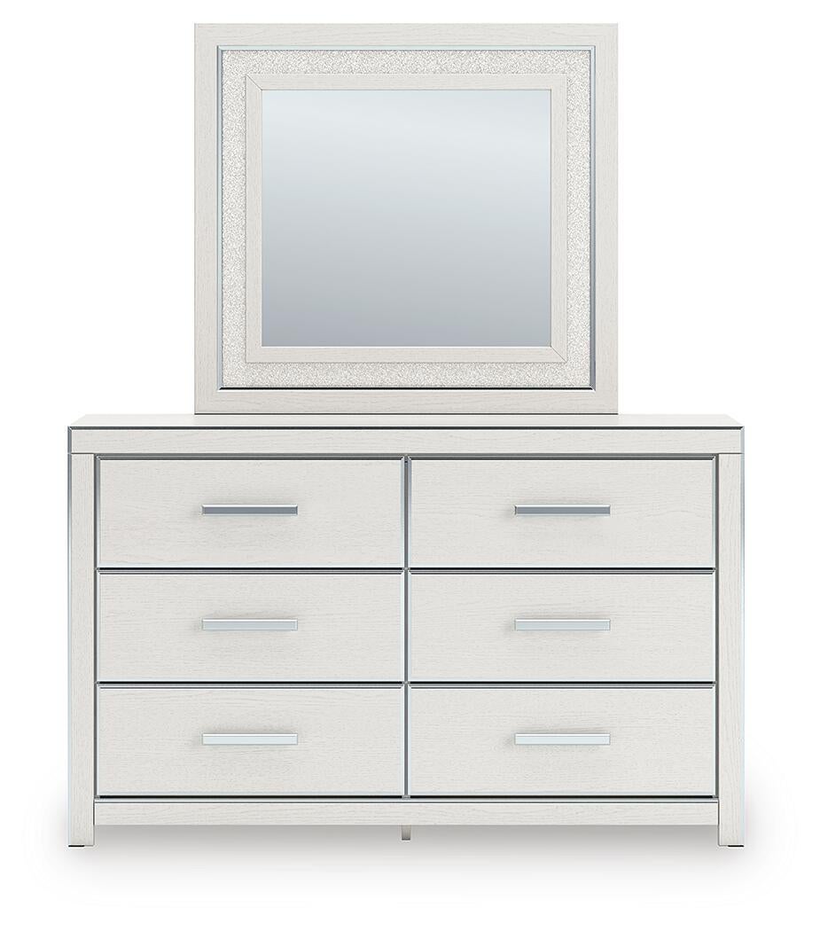 Zuraleus Queen Upholstered Panel Platform Storage Bed, Dresser, Mirror, Chest and Nightstand
