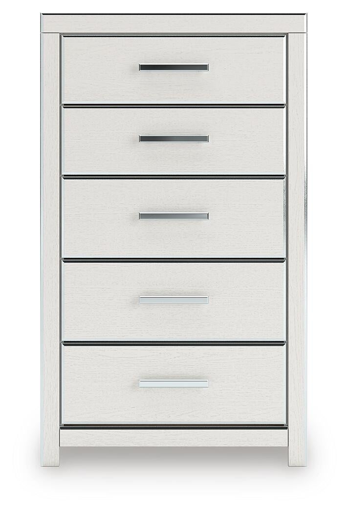 Zuraleus Queen Upholstered Panel Platform Storage Bed, Dresser, Mirror, Chest and Nightstand