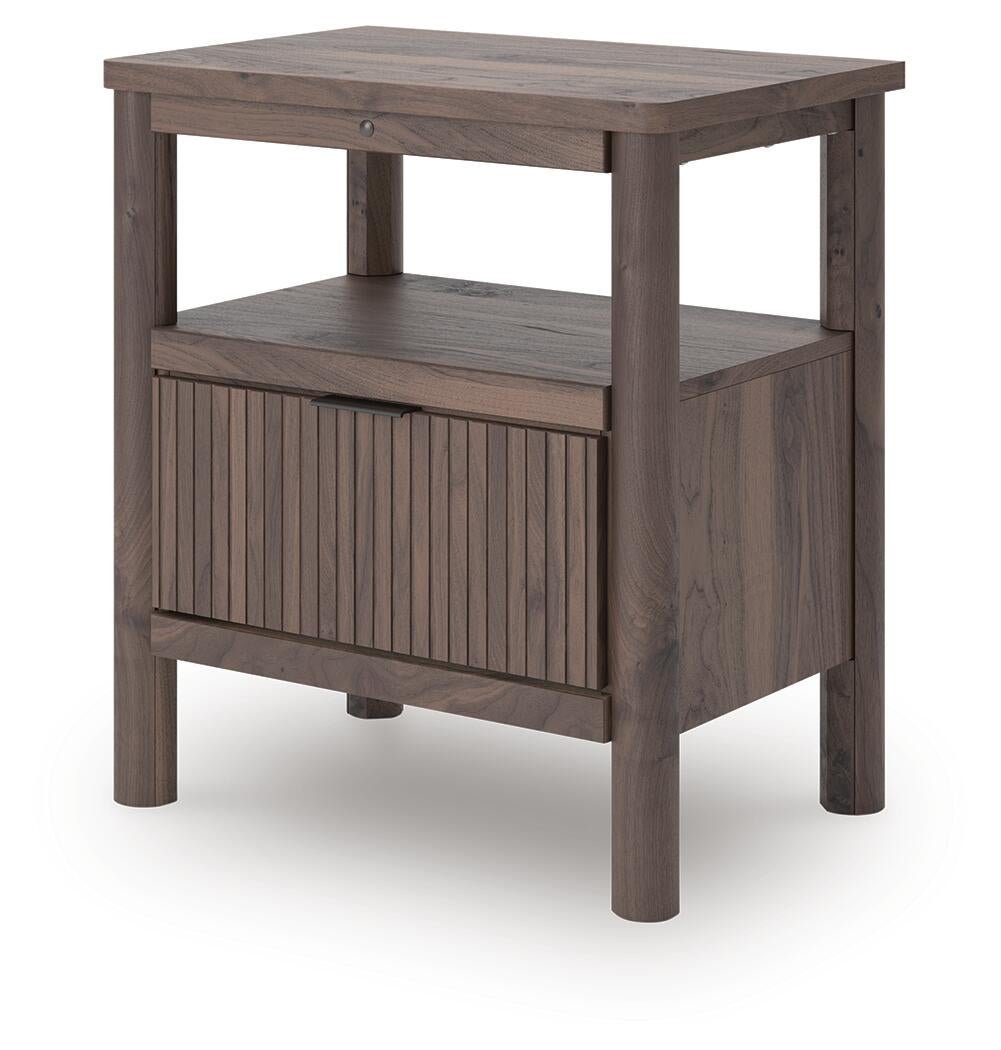 Pamytta Full Upholstered Panel Bed, Dresser, Mirror and Nightstand