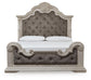Bruchandi California King Upholstered Panel Bed with Mirrored Dresser