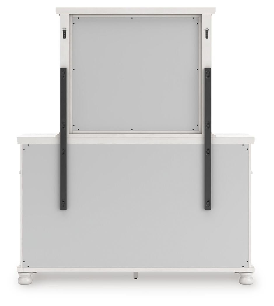 Rowlenstown King Poster Bed, Dresser and Mirror