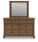Rowlenstown Queen Poster Bed with Mirrored Dresser