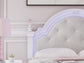 Kozlani Full Upholstered Panel Bed, Dresser, Mirror and Nightstand