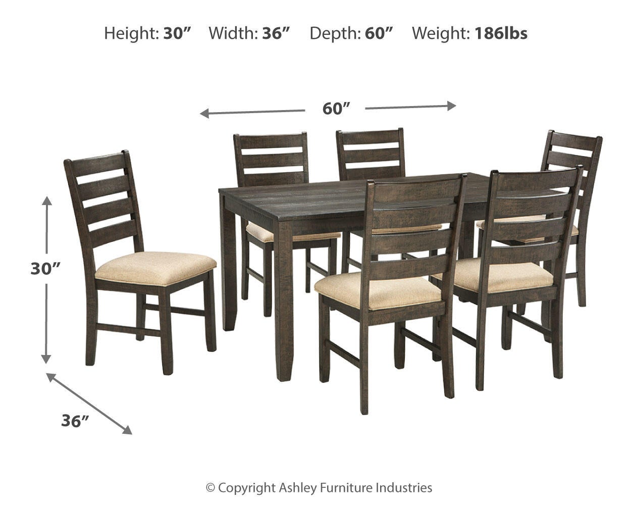 Rokane Dining Room Table Set (7/CN)